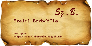 Szeidl Borbála névjegykártya