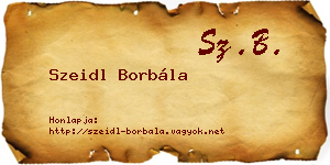 Szeidl Borbála névjegykártya